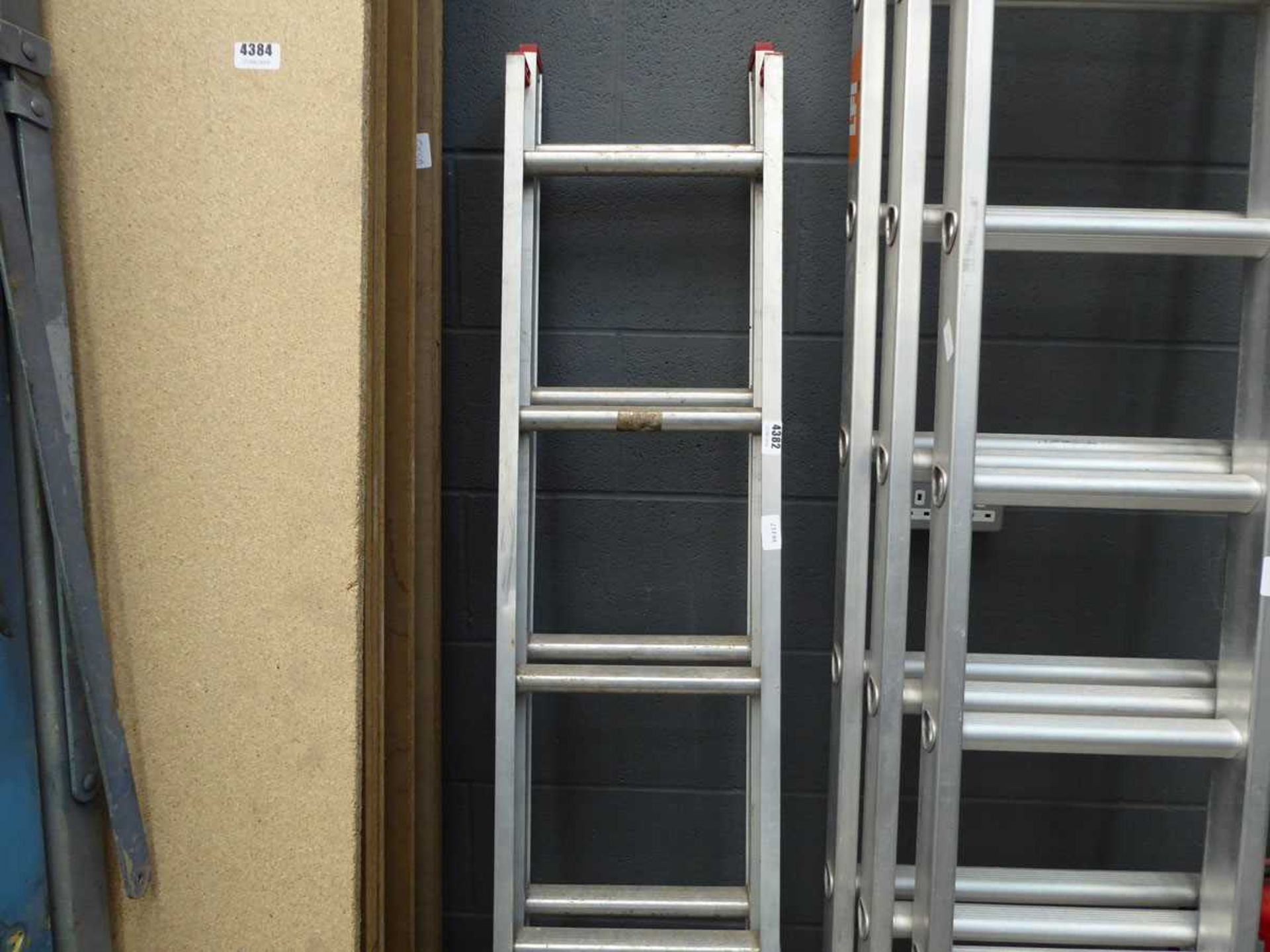 Small double section low aluminium ladder