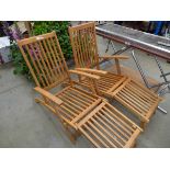 2 x wooden steamer chairs