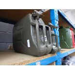 2 green jerry cans