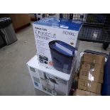 +VAT Boxed paper shredder and boxed bar stool