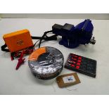 +VAT Benchtop vice, Robin insulation tester, Vevor solid mig welding wire plus a Snap-on 4pc mini