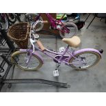 +VAT Pink girls bike with front basket