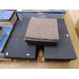 Pallet of blue carpet tiles and small qty of grey carpet tiles