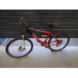 Black and red phase mountain bike