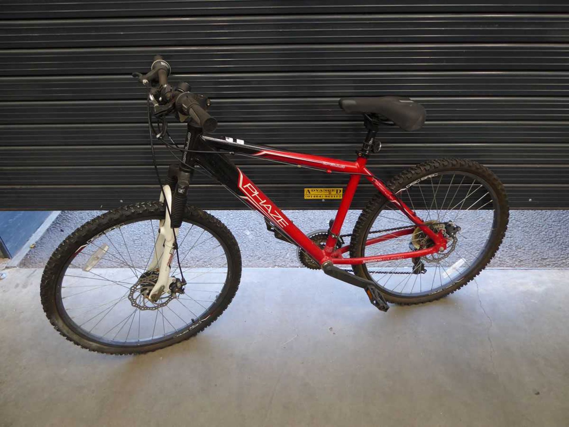 Black and red phase mountain bike