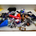 +VAT Various car badges, air fresheners, breath analyzer, tomtom SD card, LED headlight, and other