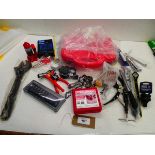 +VAT Various tools to include drive bit set, hydraulic jack, hex key set, spanners, pipe cutter,