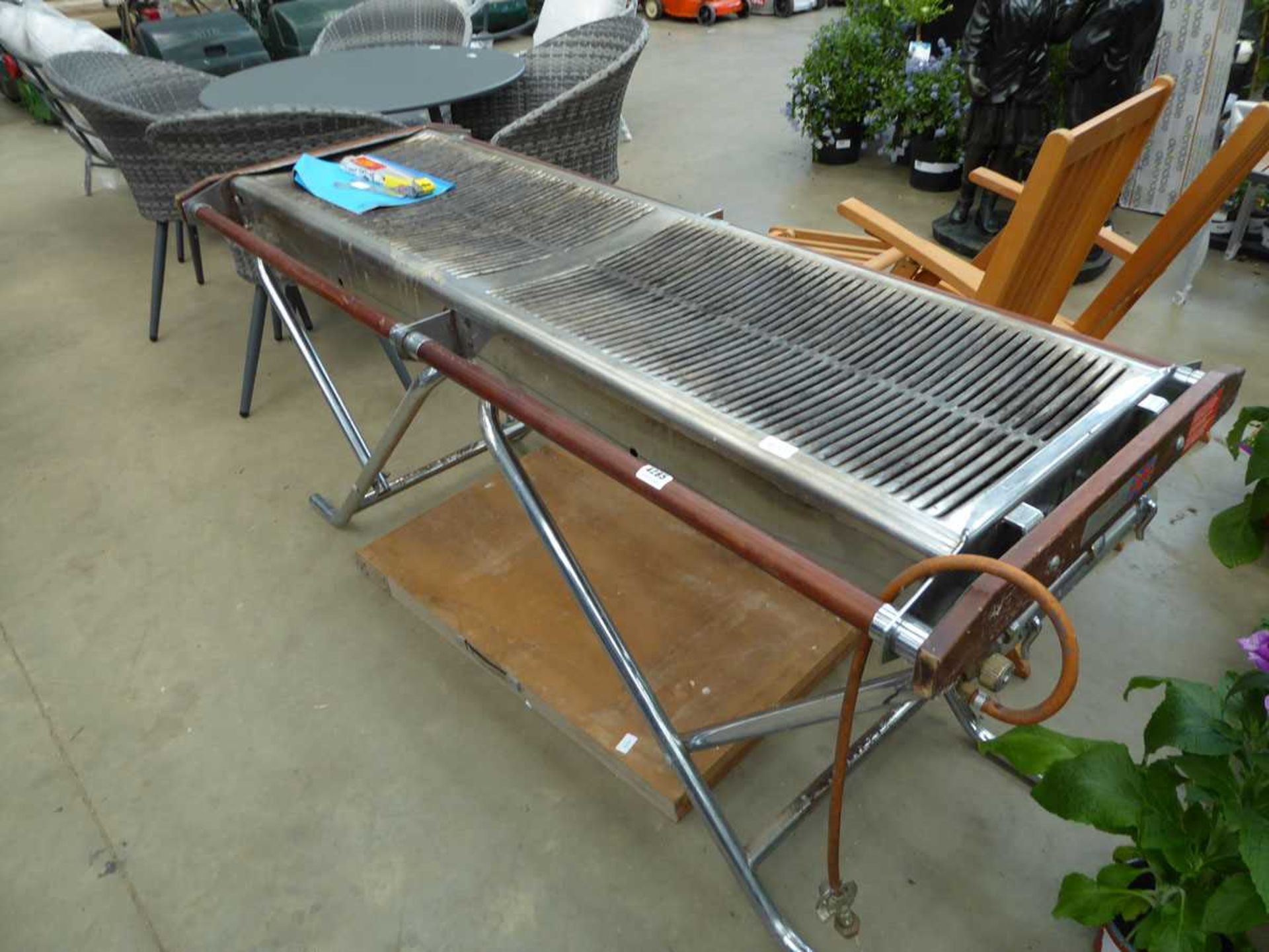 Large Sinders stainless steel fold up industrial style BBQ