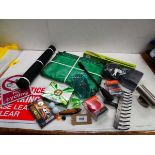 +VAT Garden related items to include golf balls, warning signs, flymo trimmer caps, rake top,
