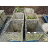 6 square concrete planters