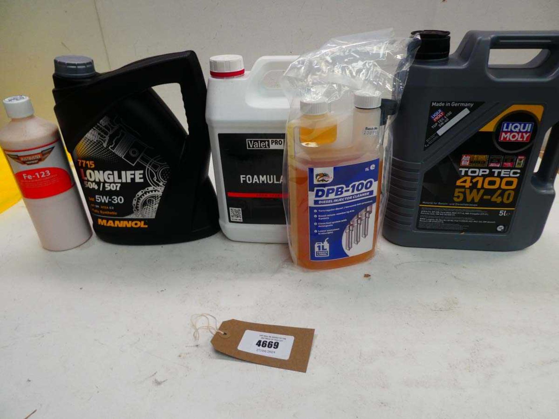 +VAT Rustbuster Fe-123, Mannol 7715 lonlife 504/507, Valet pro Foamula, DpB-100 and Liquimoly Top