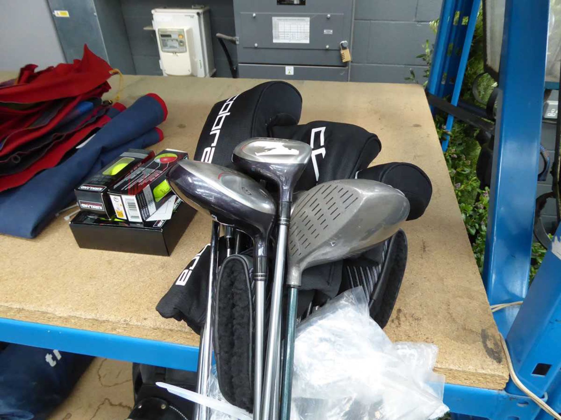 Large quantity of assorted clubs inc.Cobra etc and some Kirkland golf balls