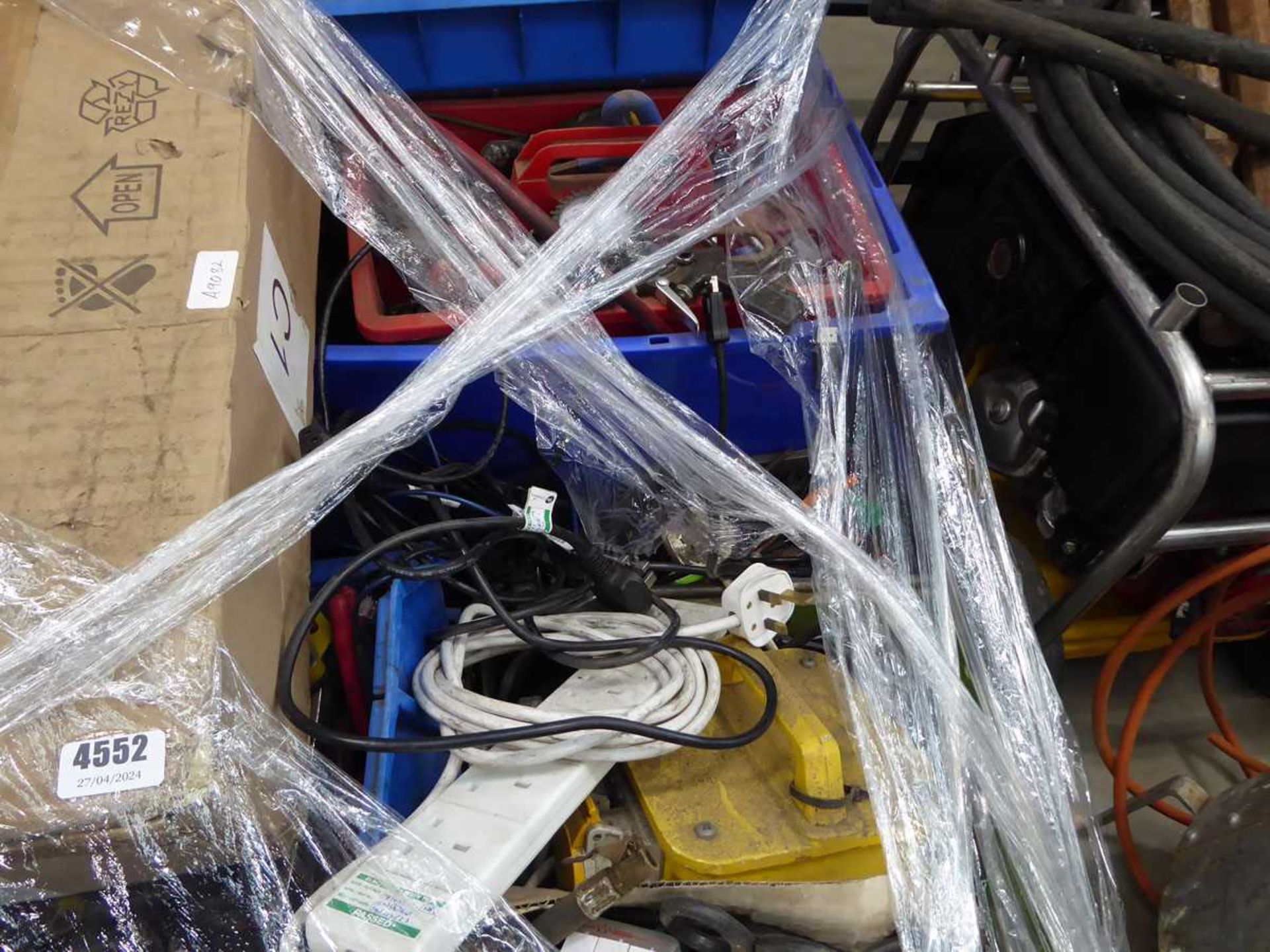 Pallet of assorted items including tile cutters, door locks, fans, transformer boxes, etc - Image 3 of 3
