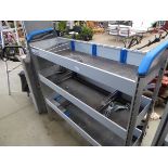 Single section blue and grey van rack