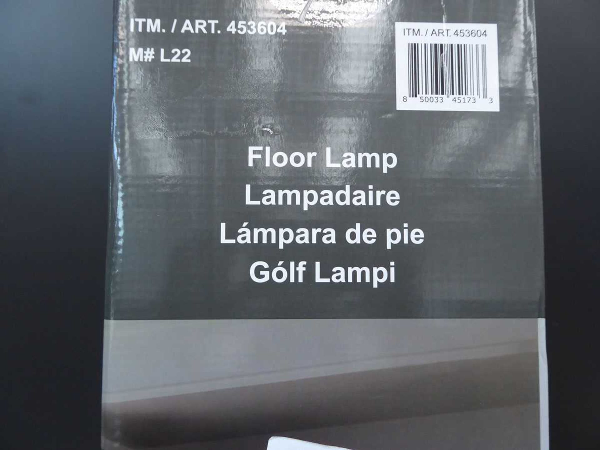 +VAT Boxed floor lamp plus a quantity of garden lights