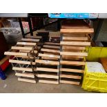 5 metal and wooden wine racks