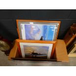 Box containing RAF prints plus urban photographic prints