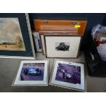 7 x motor racing related prints