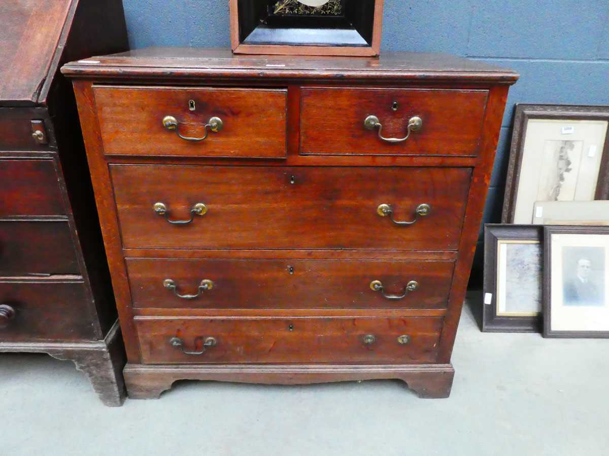 Victorian oak chest of 2 over 3 drawers