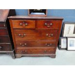 Victorian oak chest of 2 over 3 drawers