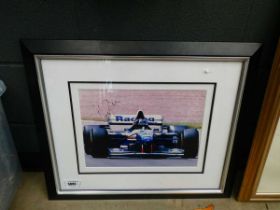 F1 Motor racing print with COA to reverse (Damon Hill)