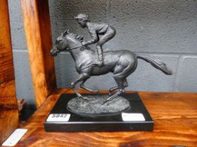 Lester Piggott inspired metal figure