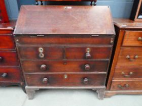 Georgian oak bureau with drawers under