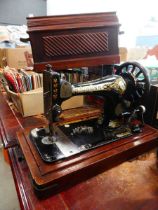 Cased Singer sewing machine