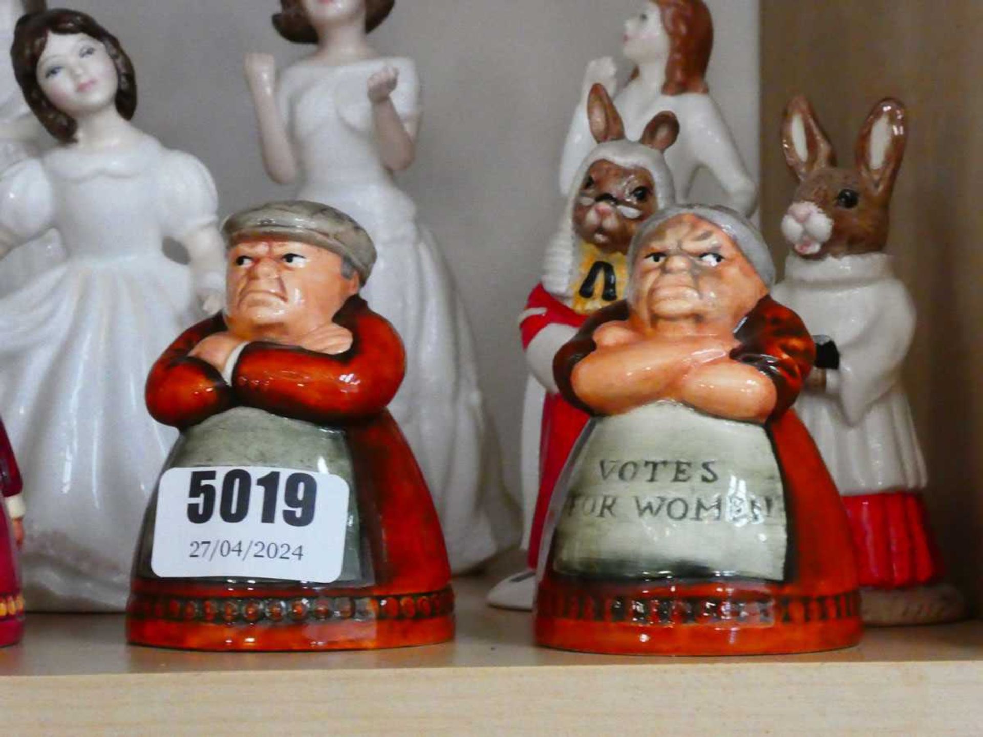 Small collection of Bunnykins, salt and pepper figures in the form of Votes for Women and Tweedledum - Image 3 of 3