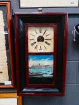 (3) Drop dial wall clock with picture of Venice to the door