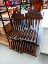 Pair of inlaid Indian folding chairs