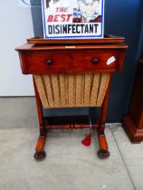 Victorian mahogany work table with basket