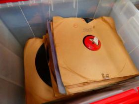 Box containing vinyl records