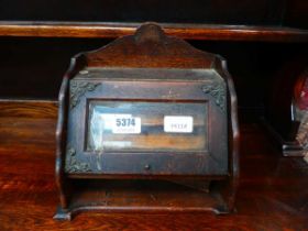 Victorian oak letter rack