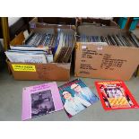 4 x boxes containing vinyl records mainly rock, pop and easy listening