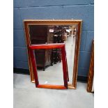 2 x rectangular framed mirrors