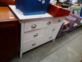 Cream painted chest of three over three drawers