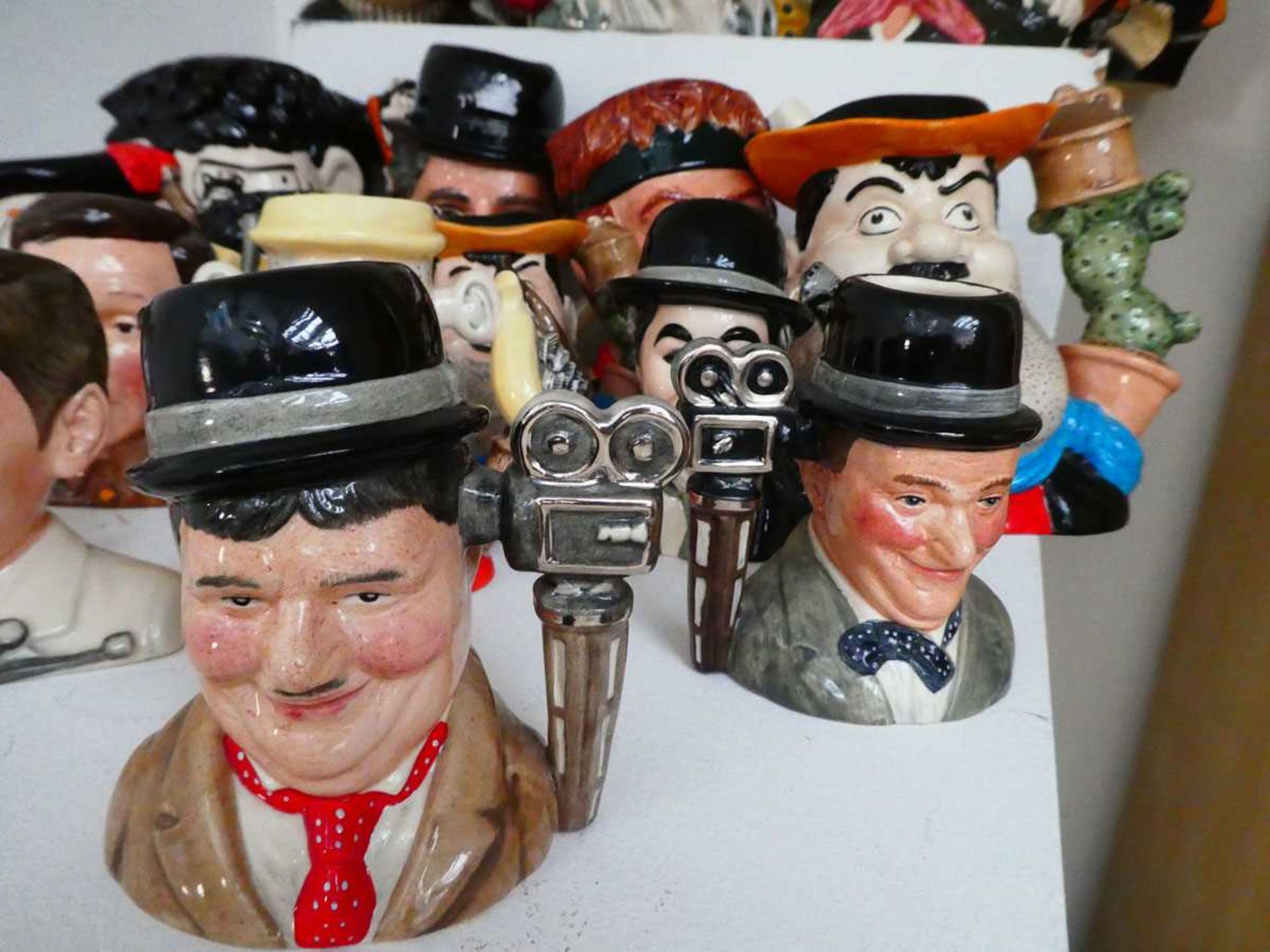 15 various sized character jugs depicting Comic figures to include Carry On characters, Charlie - Image 3 of 3
