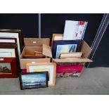 2 x boxes containing coastal, urban and rural prints