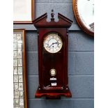 (7) Vienna wall clock in oak case