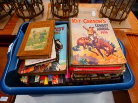 Box containing a quantity of children's annuals