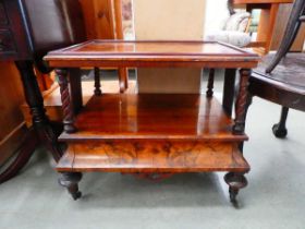 Victorian walnut two tier whatnot stand