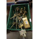 One box of brass and copper items