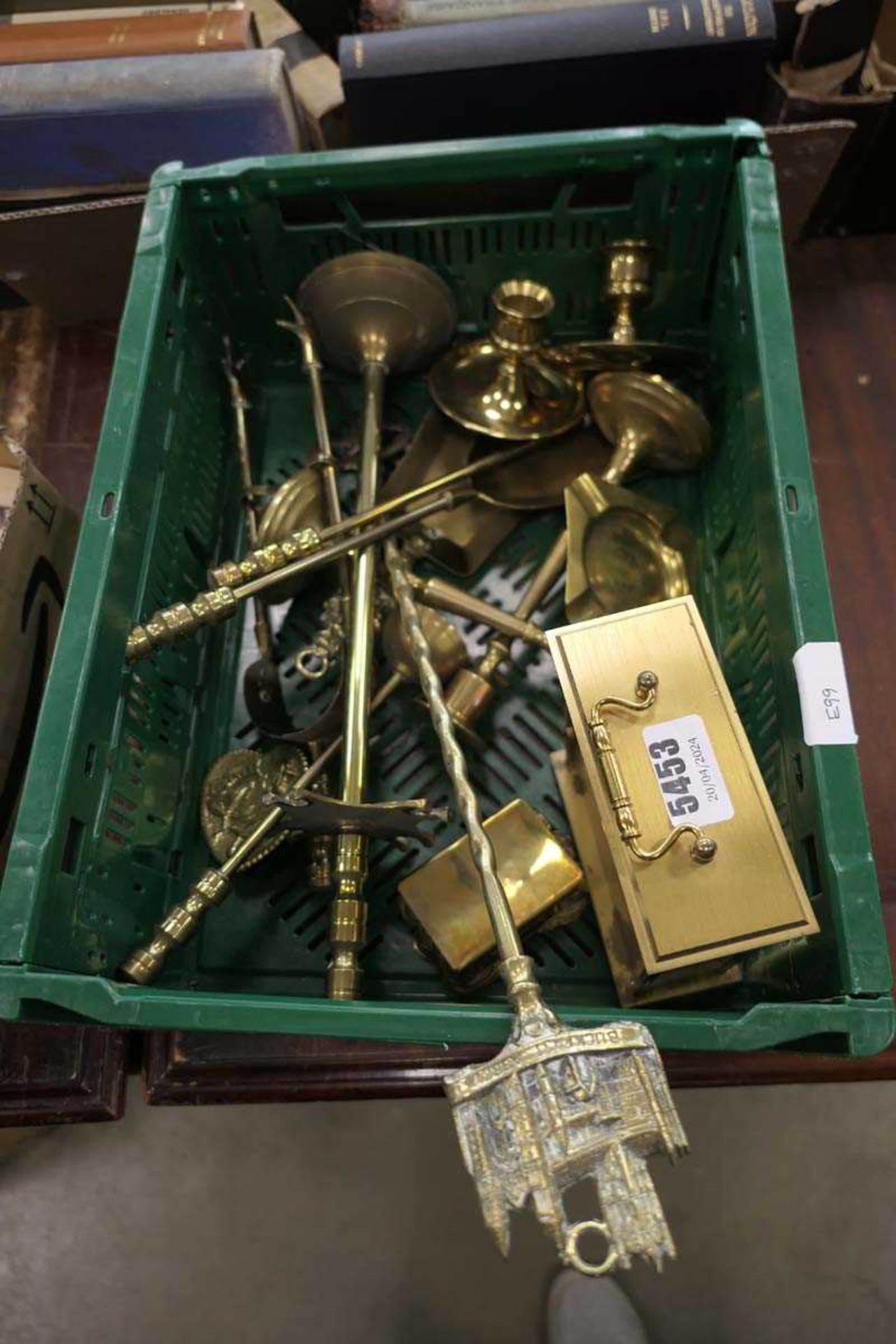 One box of brass and copper items