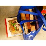 Bag and stack of children's books