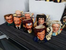 Eight character jugs depicting various composers, to include Chopin, Strauss, Tchaikovsky, Mozart