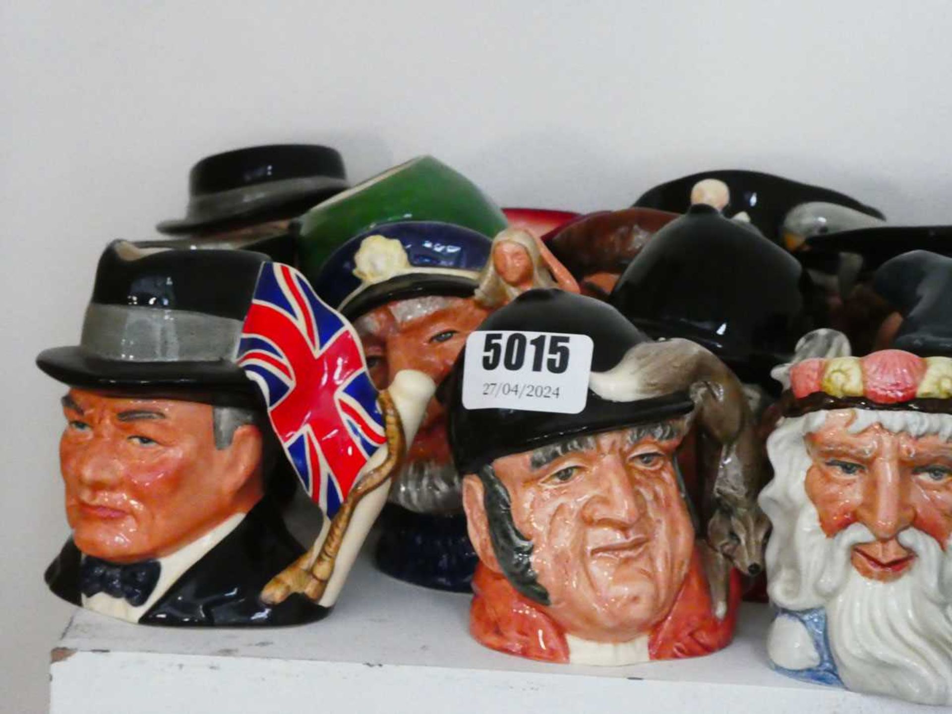 Approx. 20 small Character Jugs, to include Mr. Pickwick, a huntsman, Winston Churchill etc. - Image 2 of 3