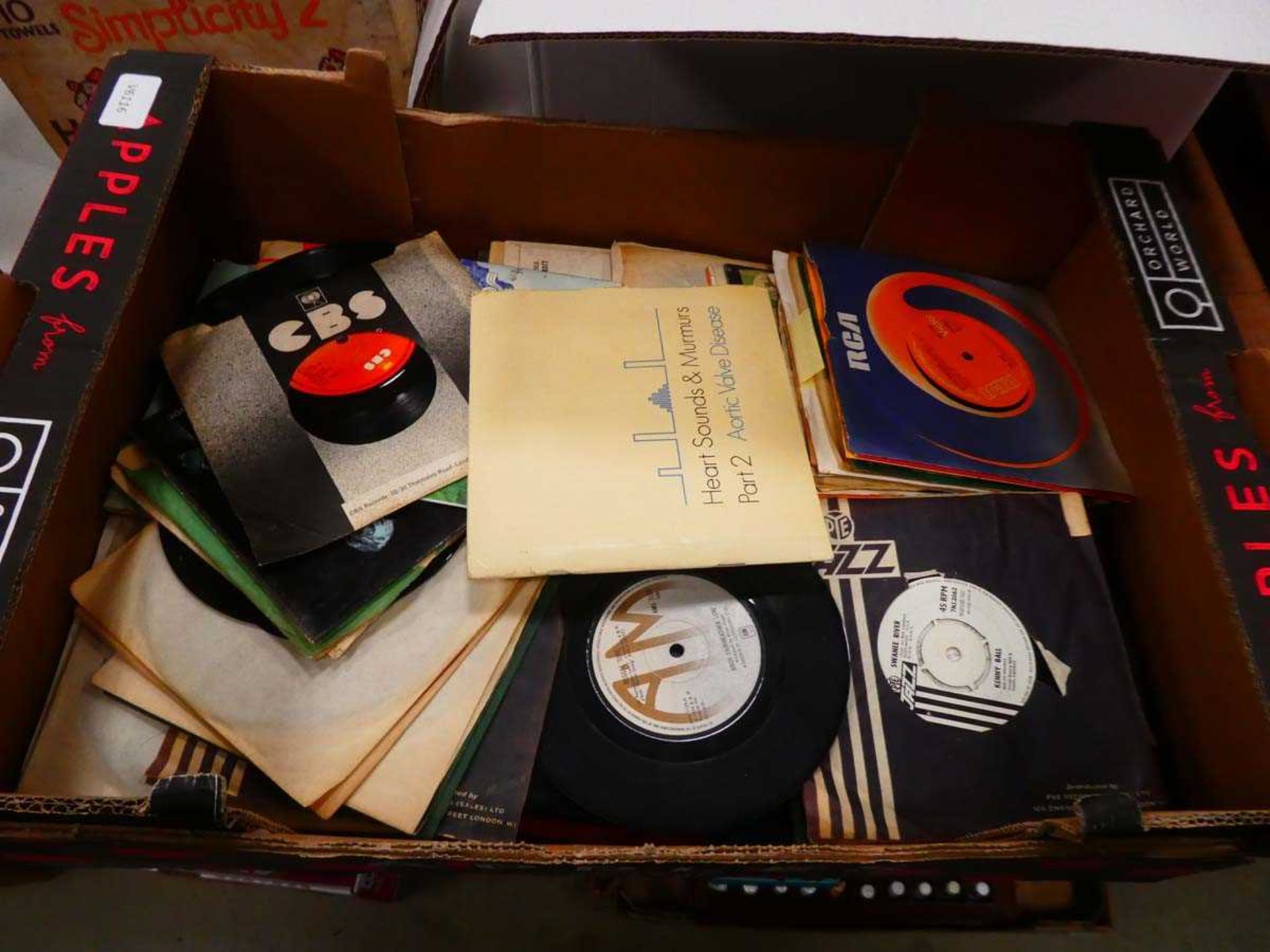 Box of vinyl records