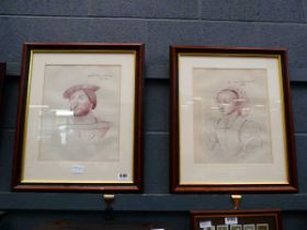 Pair of portrait prints - Monsieur De Guise and wife