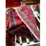 (d) Persian Hoseyn floral carpet
